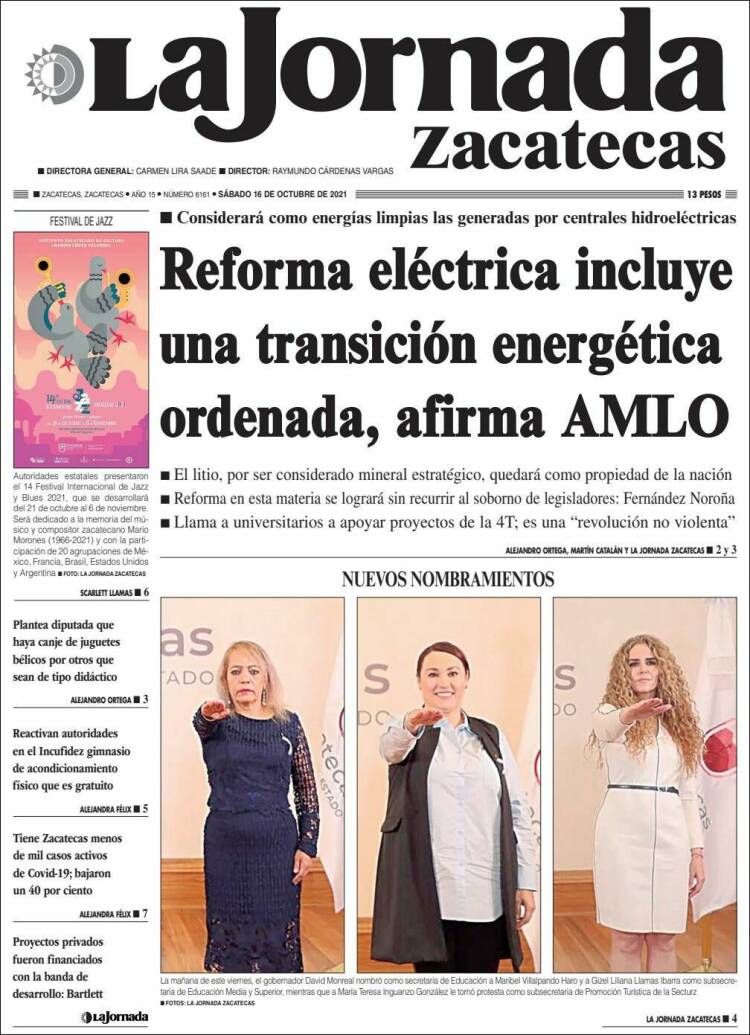 Portada de Jornada de Zacatecas (México)