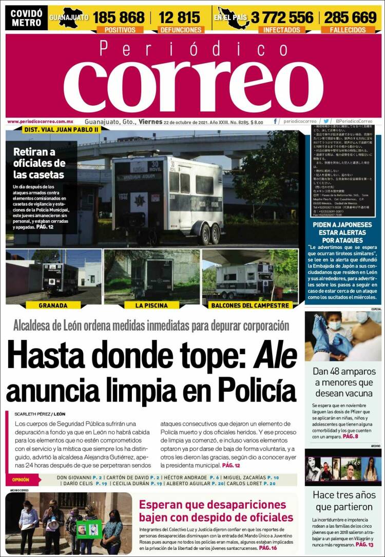 Portada de Correo - El diario del Estado de Guanajuato (México)