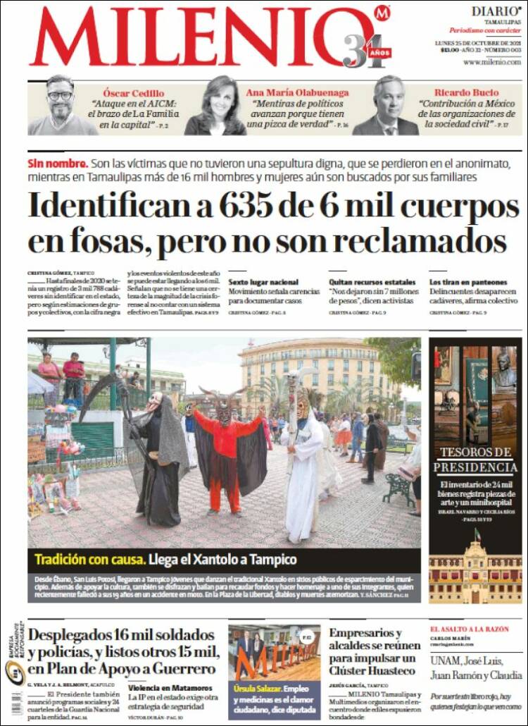 Portada de Milenio - Tamaulipas (México)