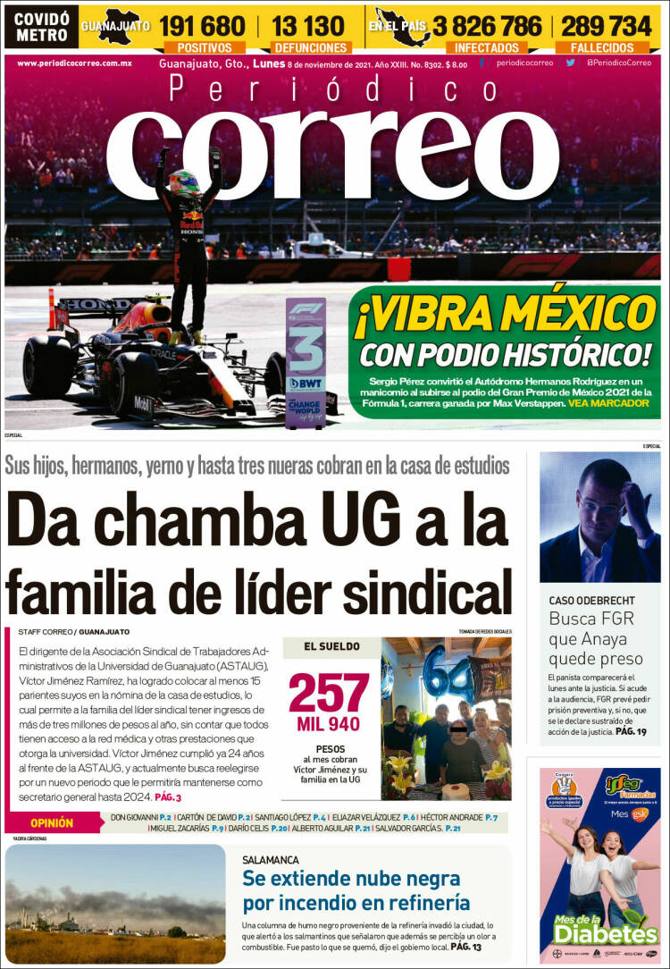 Portada de Correo - El diario del Estado de Guanajuato (México)