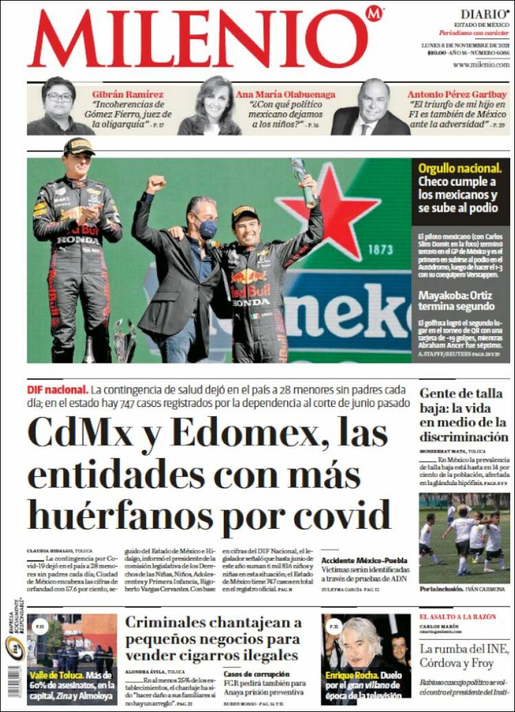Portada de Milenio - Estado de México (México)