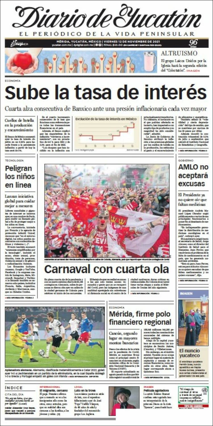 Portada de Diario de Yucatán (México)