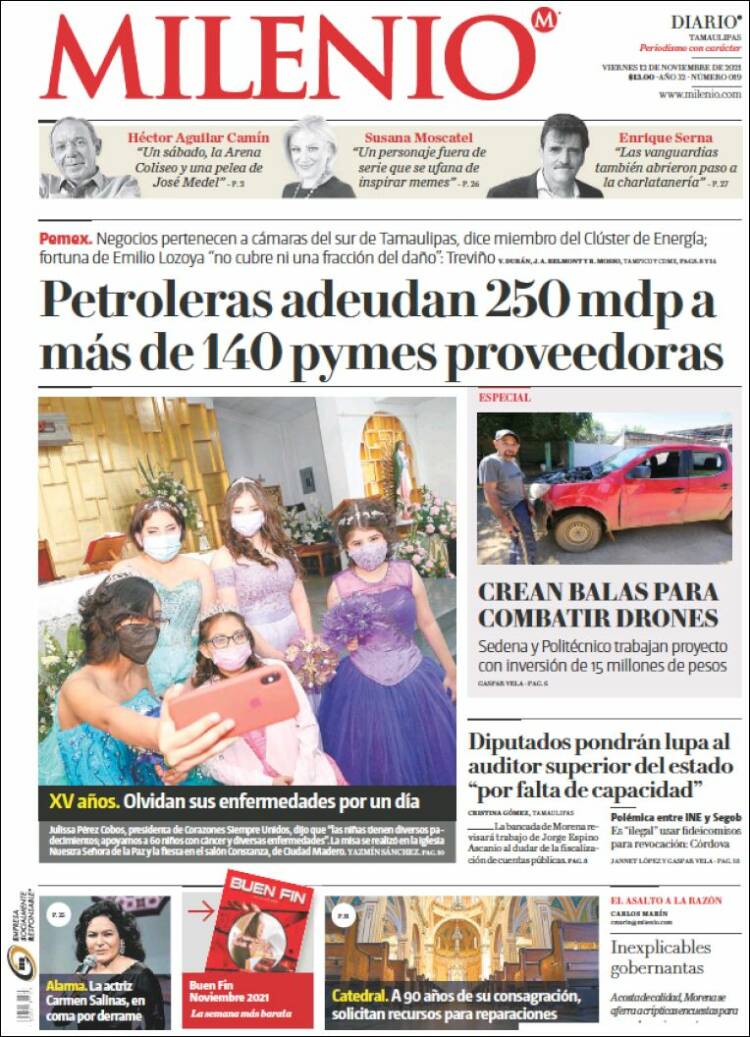 Portada de Milenio - Tamaulipas (México)