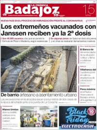 Portada de La Crónica de Badajoz (España)