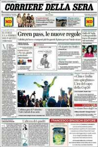 Portada de Corriere della Sera (Italy)