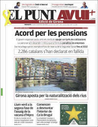 Portada de El Punt Avui - Girona (Espagne)