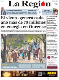 Portada de La Región de Ourense (España)