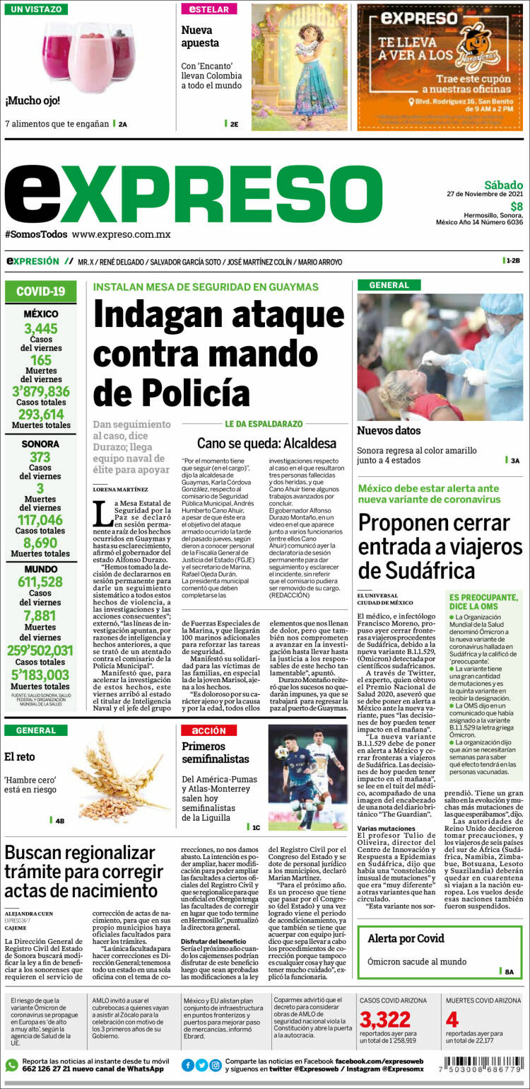 Portada de Expreso (México)