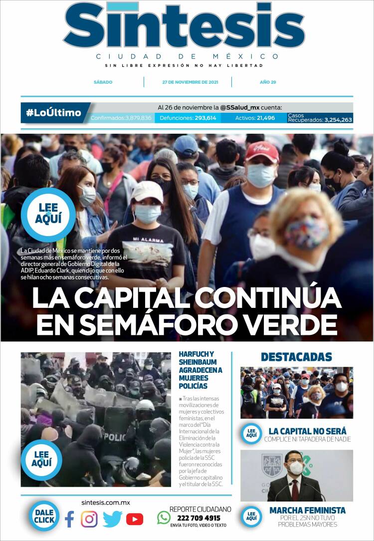 Portada de Síntesis Nacional (México)