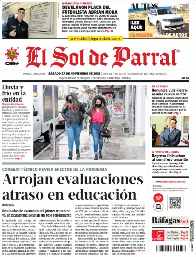 Portada de El Sol de Parral (México)