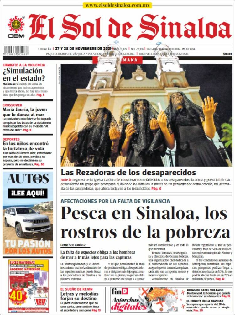 Portada de El Sol de Sinaloa (México)