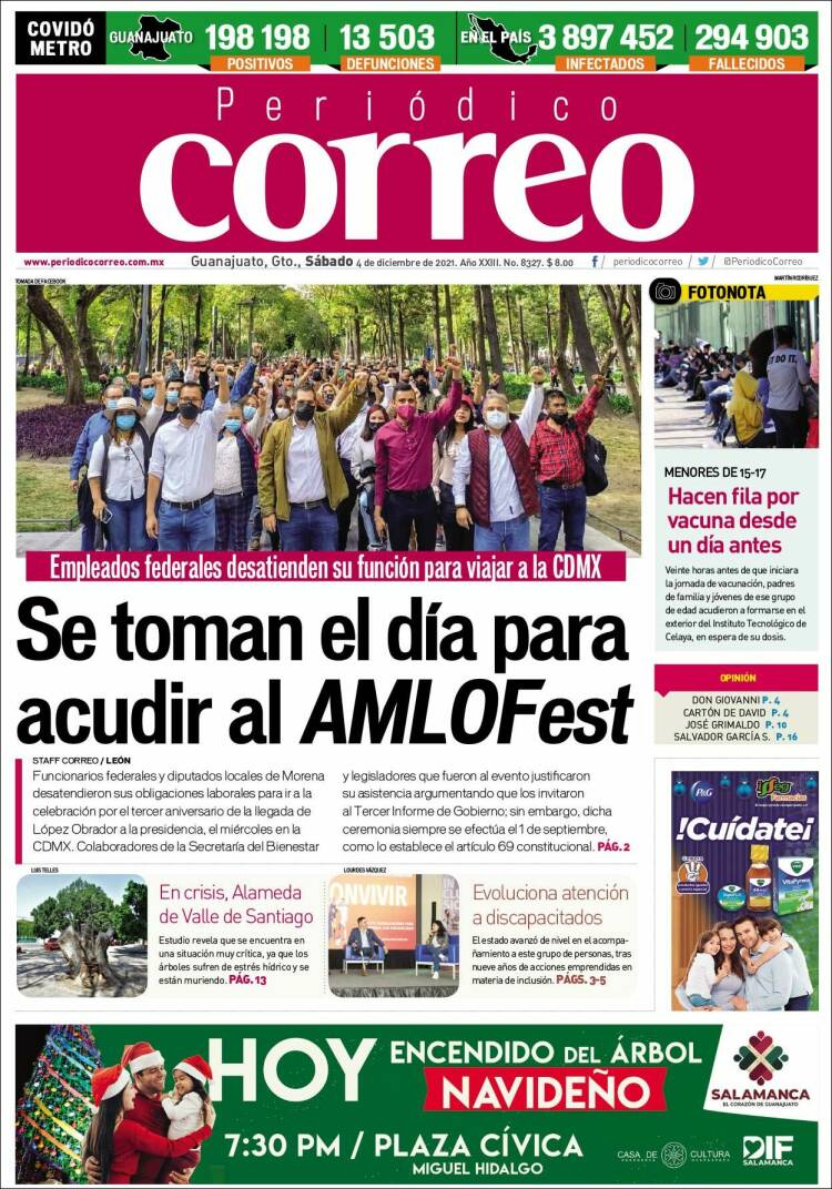 Portada de Correo - El diario del Estado de Guanajuato (Mexique)