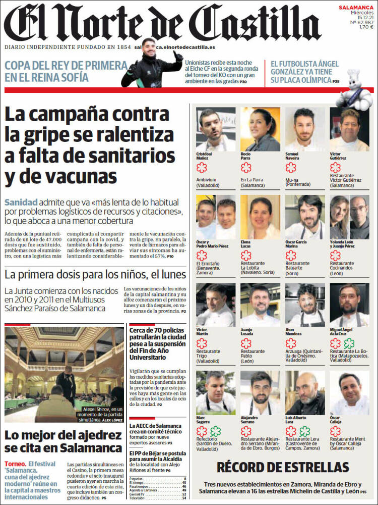 Portada de Norte de Castilla - Salamanca (España)