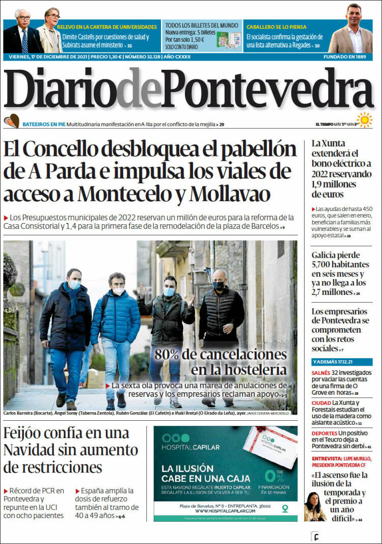 Portada de Diario de Pontevedra (España)