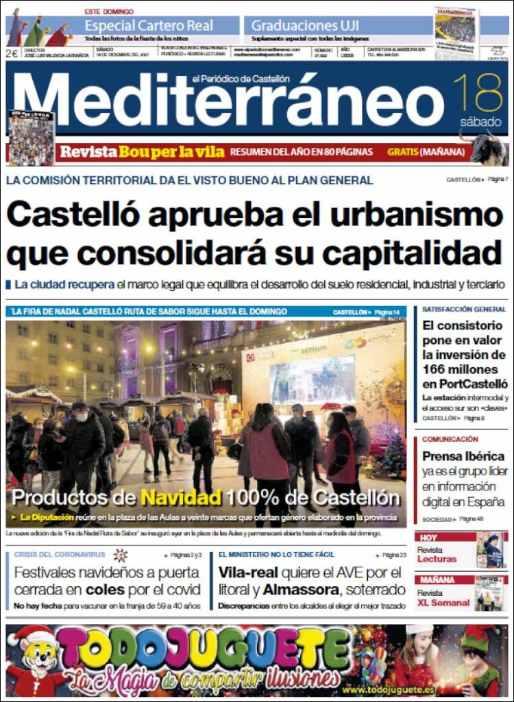 Portada de El Periódico Mediterraneo (España)