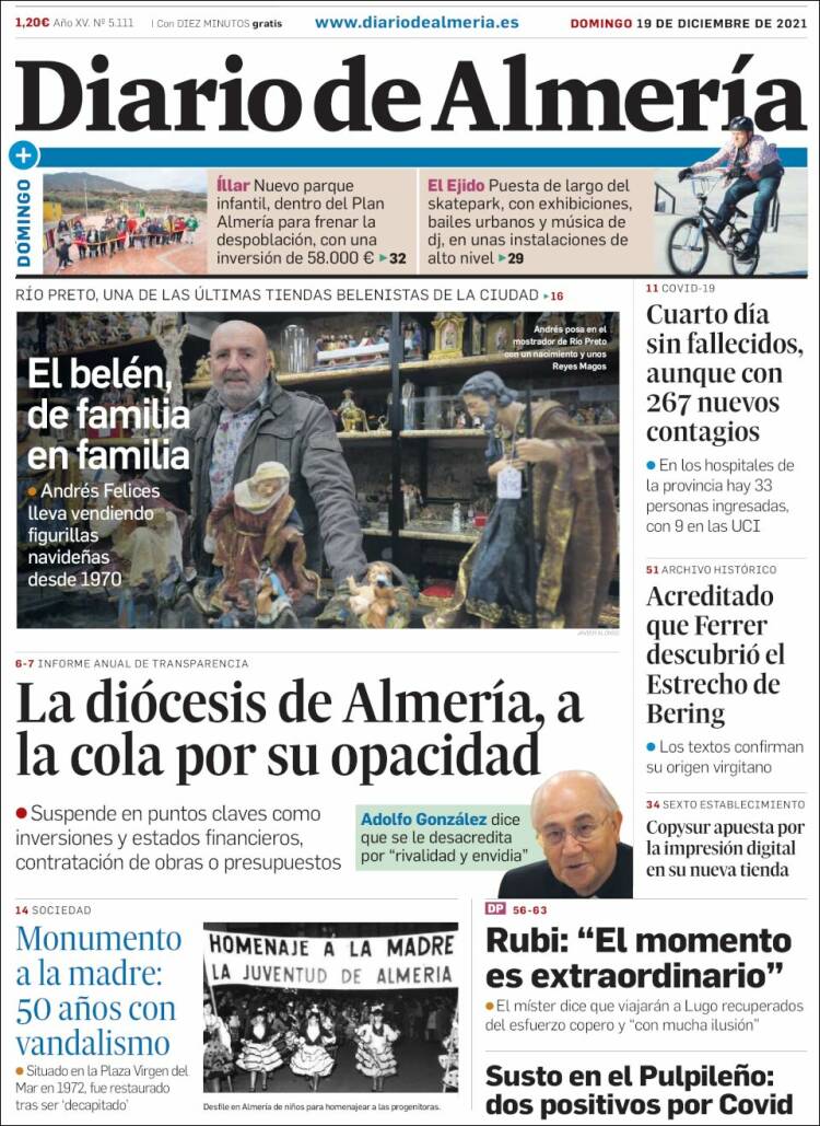 Portada de Diario de Almería (España)