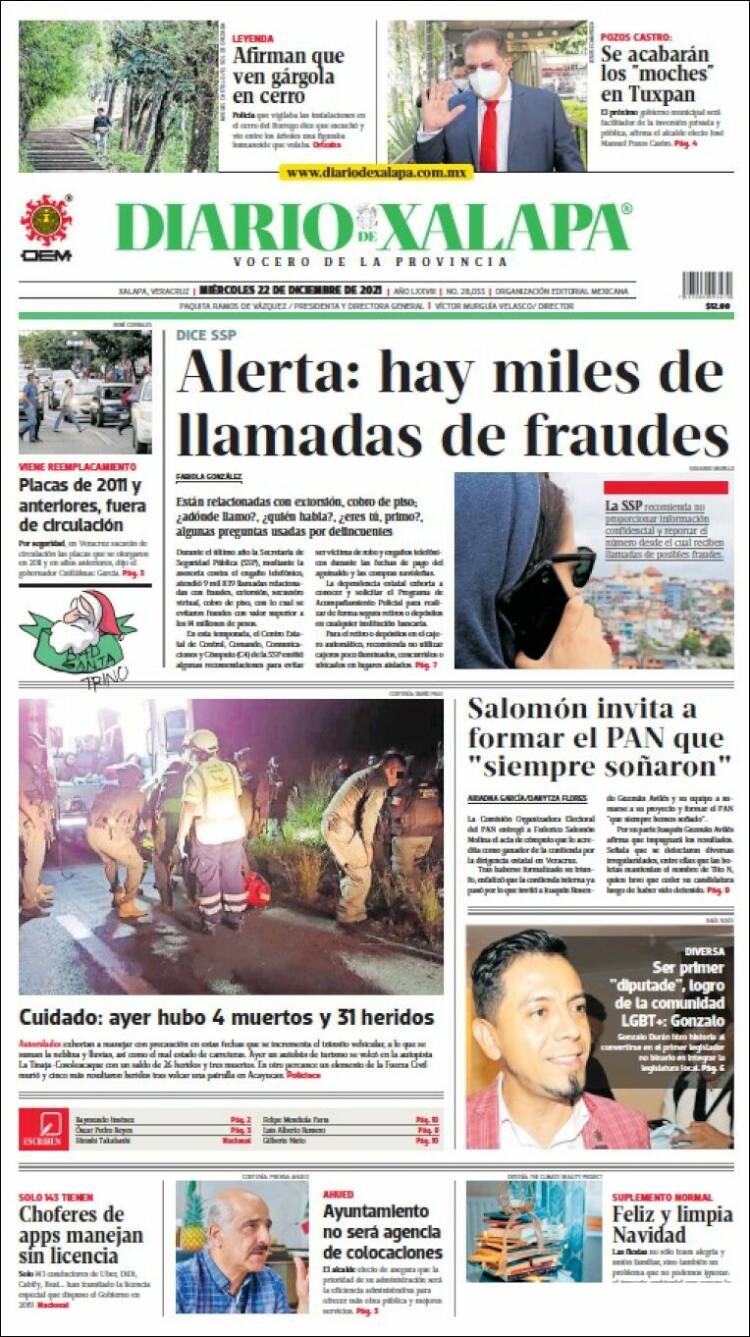 Portada de Diario de Xalapa (México)