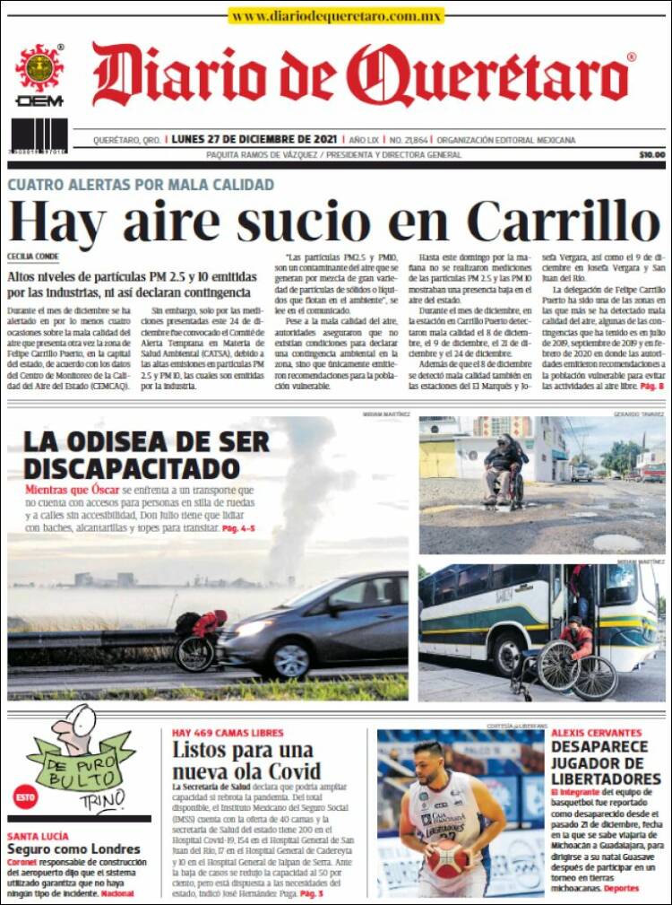Portada de Diario de Querétaro (México)
