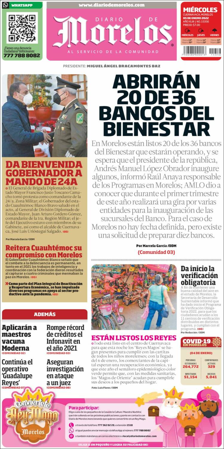 Portada de Diario de Morelos (México)