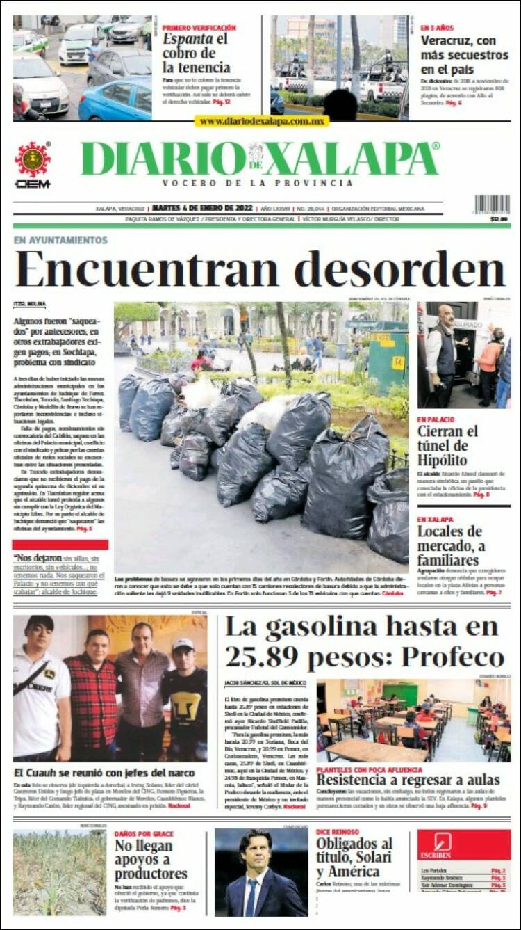 Portada de Diario de Xalapa (México)