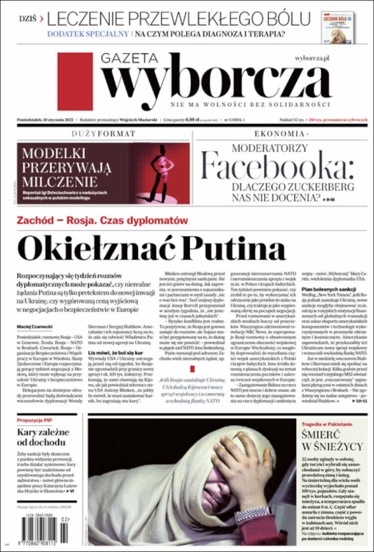 Portada de Gazeta Wyborcza (Polonia)