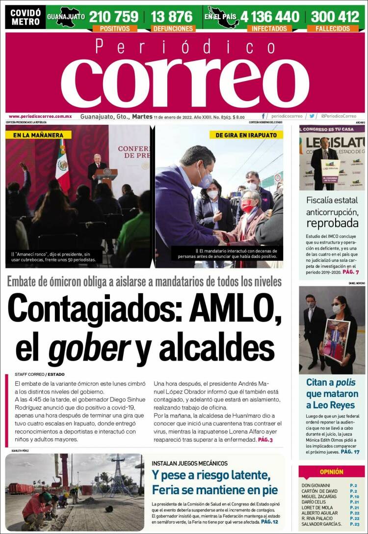 Portada de Correo - El diario del Estado de Guanajuato (México)