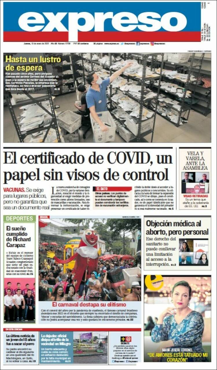 Portada de Expreso (Ecuador)