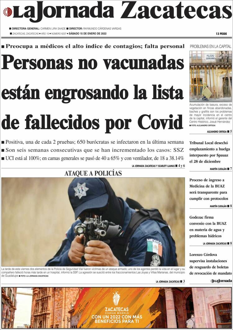 Portada de Jornada de Zacatecas (México)