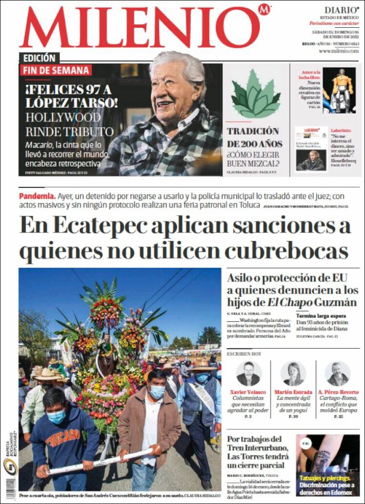 Portada de Milenio - Estado de México (México)