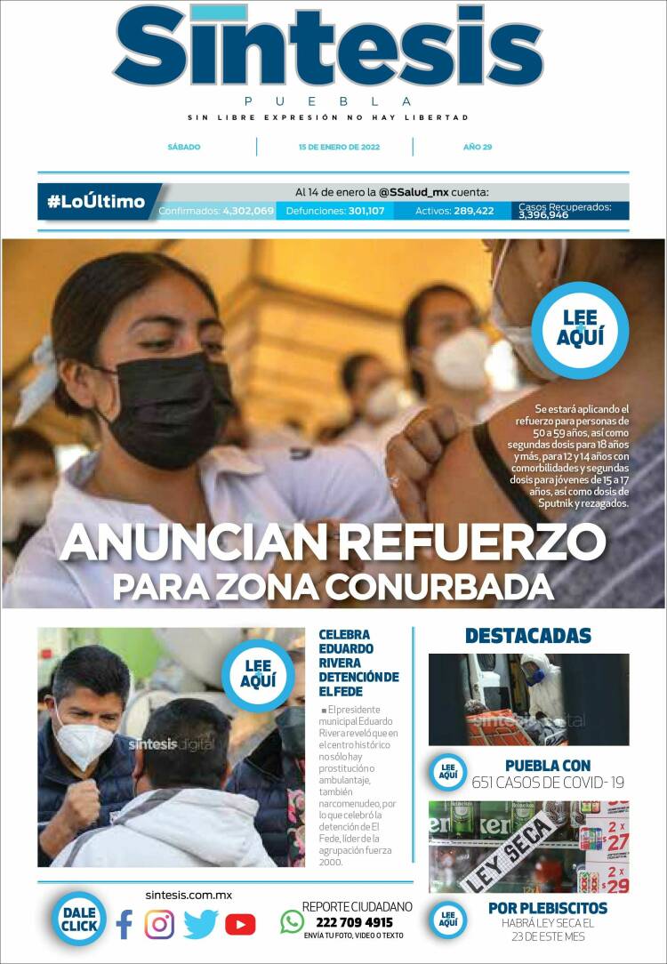 Portada de Síntesis - Puebla (México)