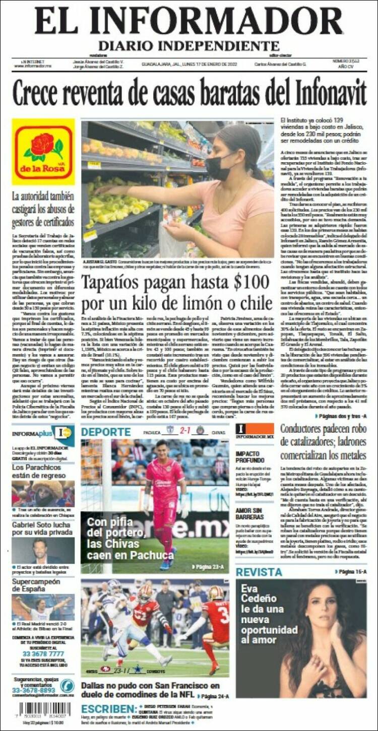 Portada de El Informador (México)