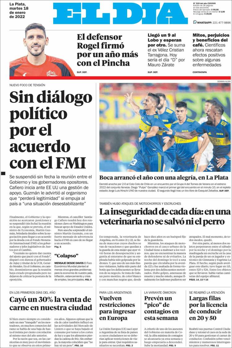 Portada de El Día de la Plata (Argentina)