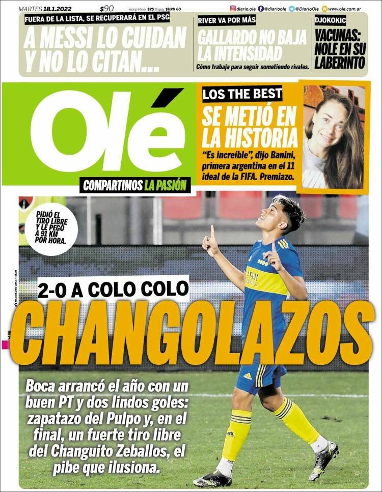 Portada de Olé (Argentina)
