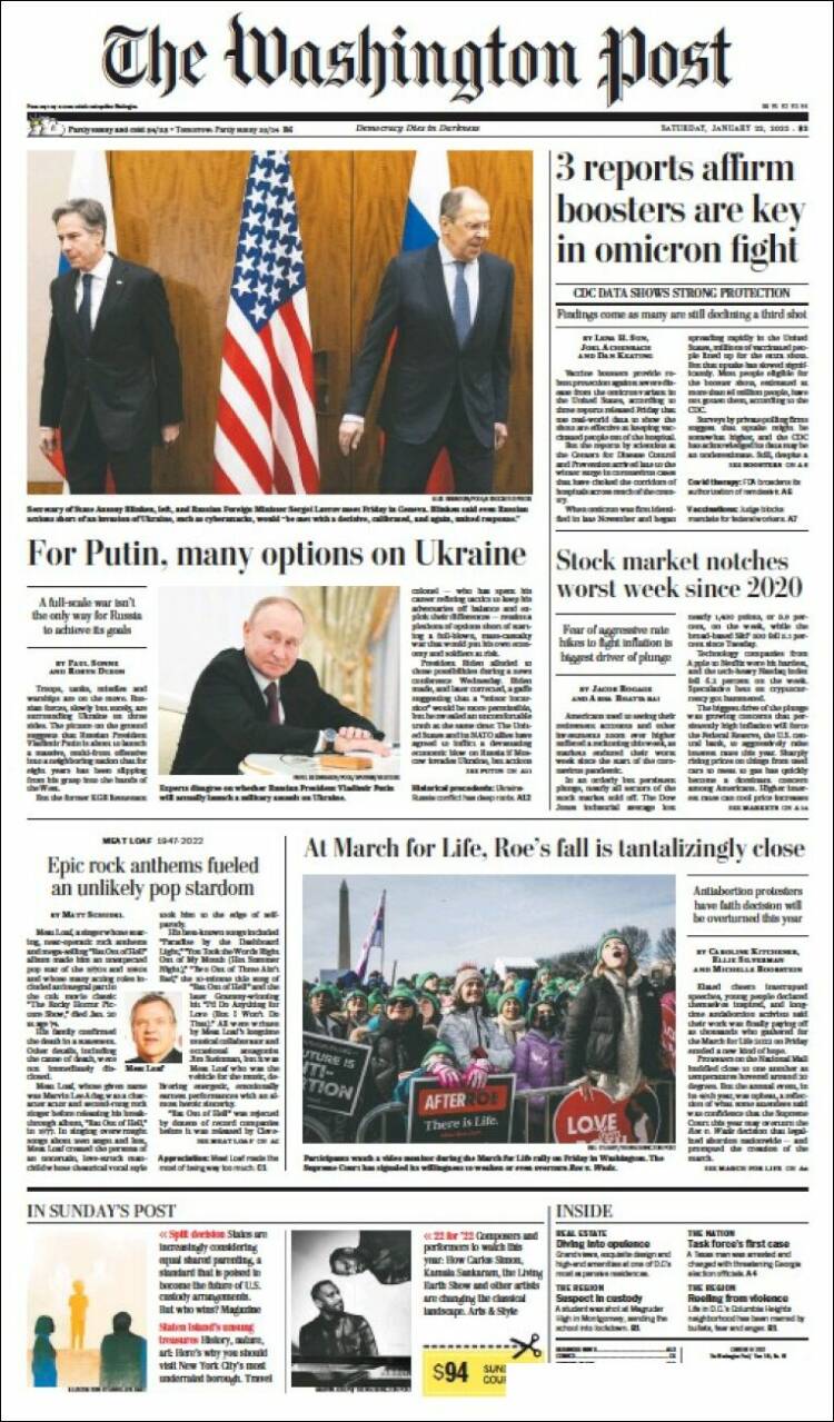 Portada de The Washington Post (USA)
