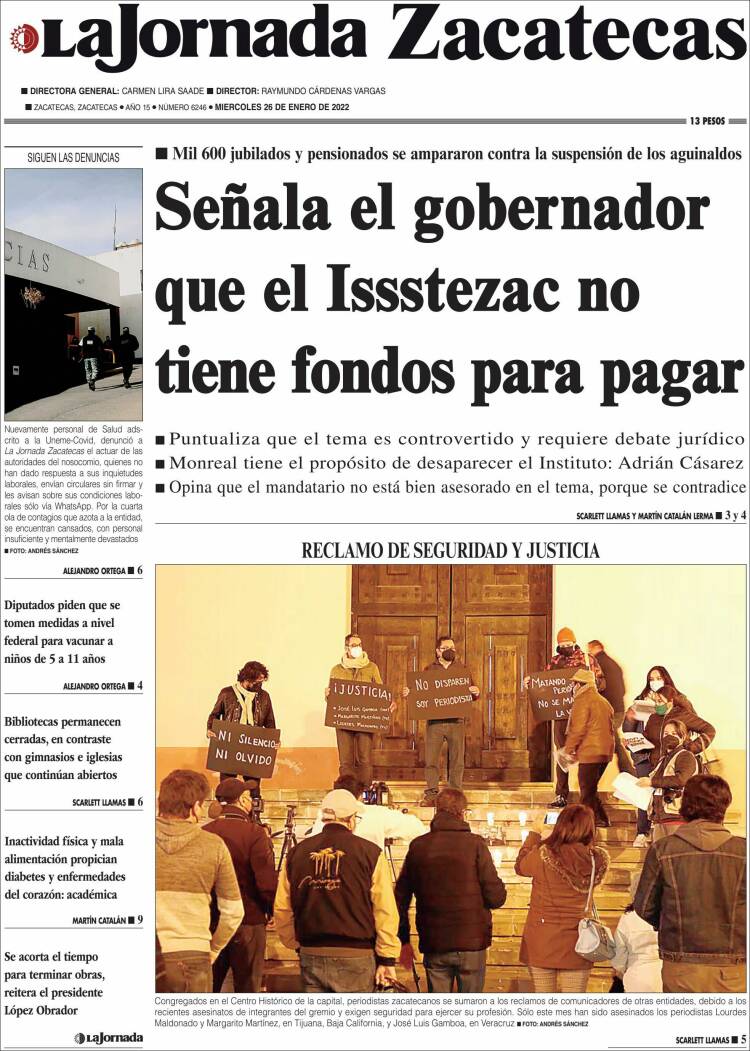 Portada de Jornada de Zacatecas (México)