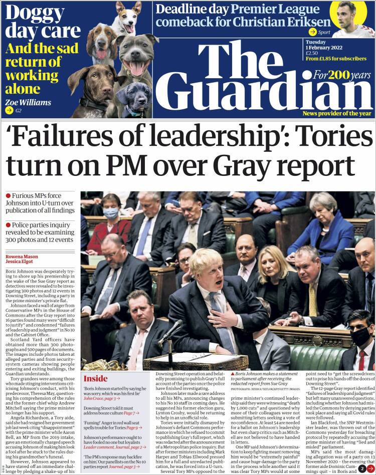 Portada de The Guardian (United Kingdom)