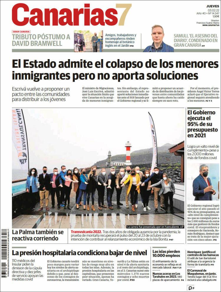 Portada de Canarias 7 (España)