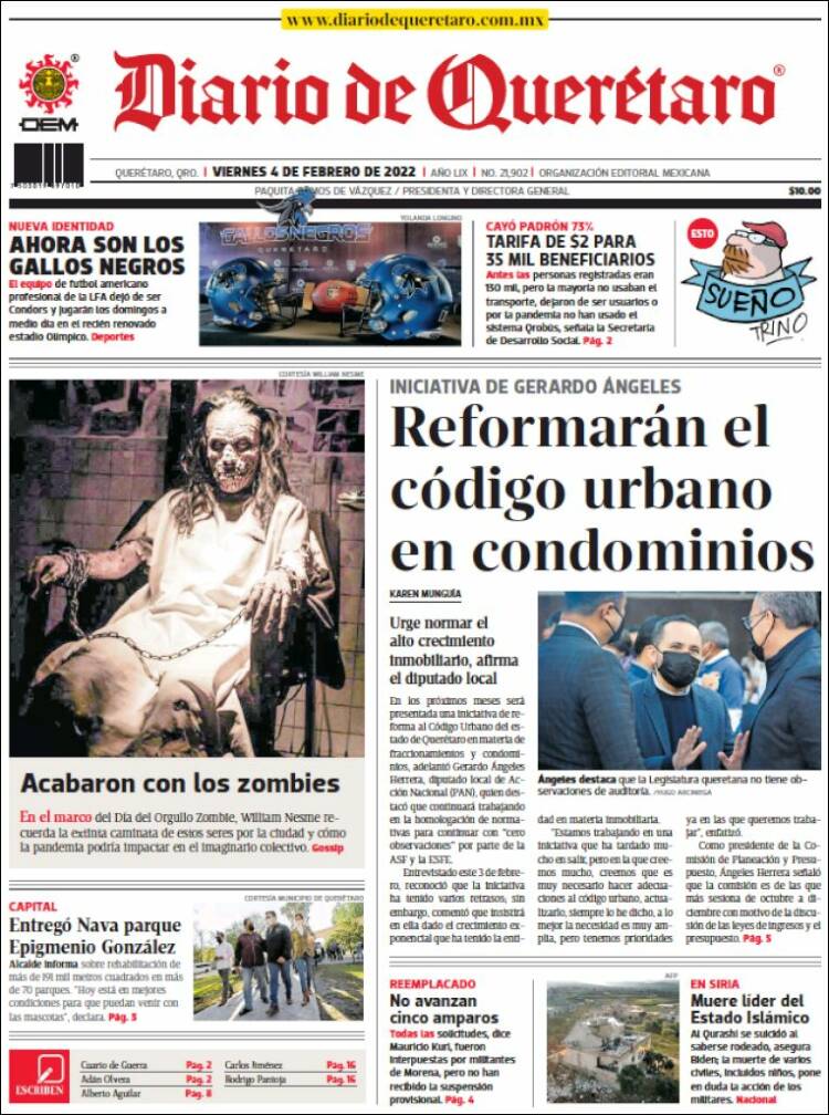 Portada de Diario de Querétaro (México)