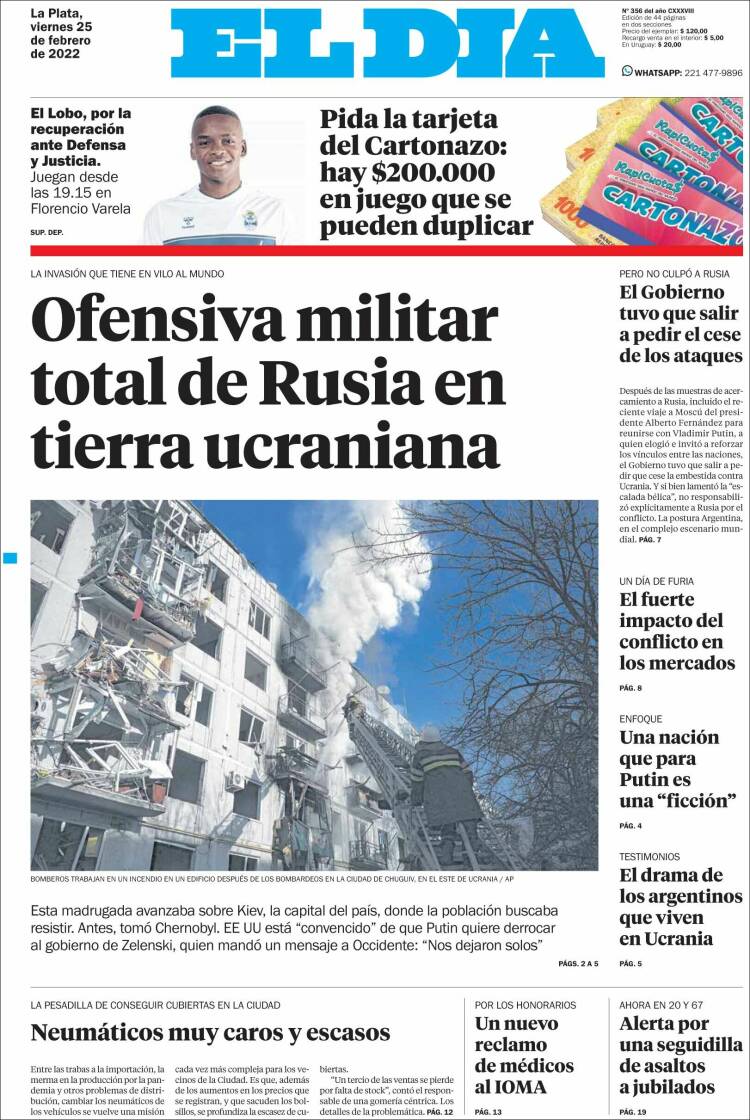 Portada de El Día de la Plata (Argentina)