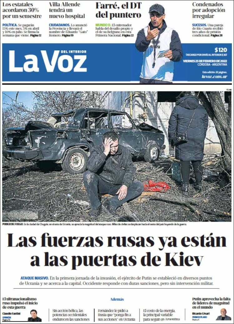 Portada de La Voz del Interior (Argentina)