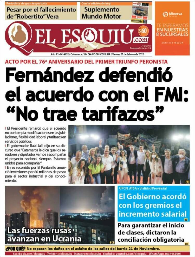 Portada de El Esquiu (Argentina)