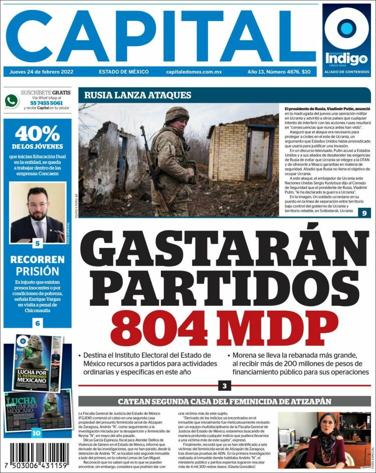 Portada de Capital México (México)