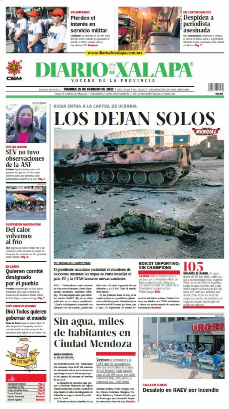 Portada de Diario de Xalapa (Mexique)