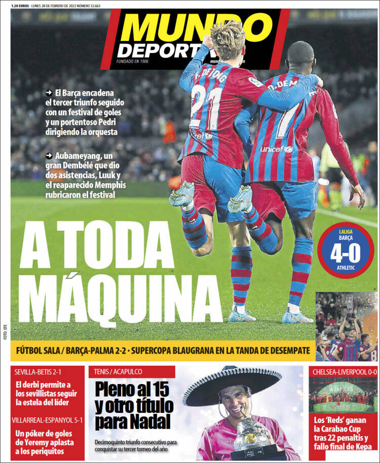 Portada de El Mundo Deportivo (Espagne)