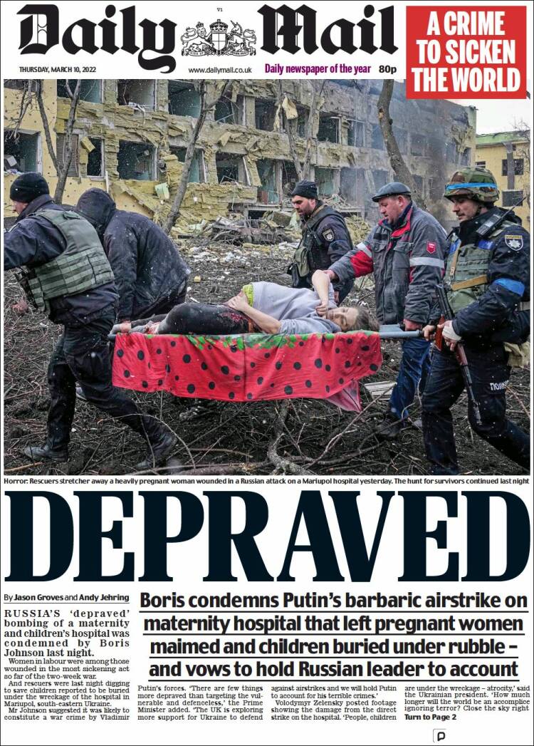 Portada de Daily Mail (Reino Unido)