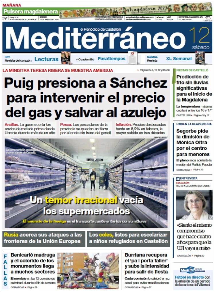 Portada de El Periódico Mediterraneo (España)