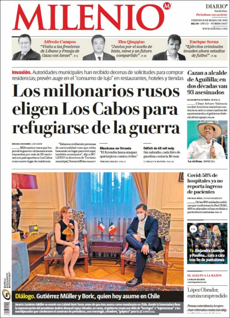 Portada de Milenio (México)