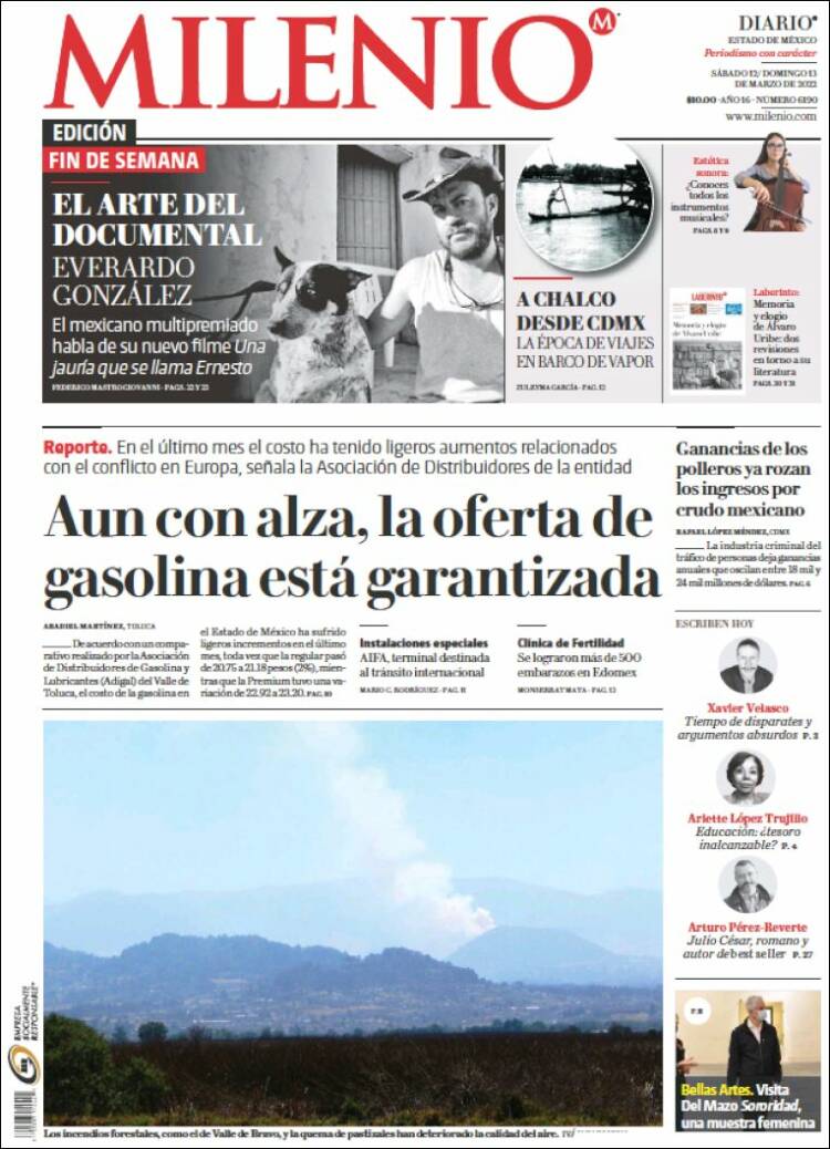 Portada de Milenio - Estado de México (México)