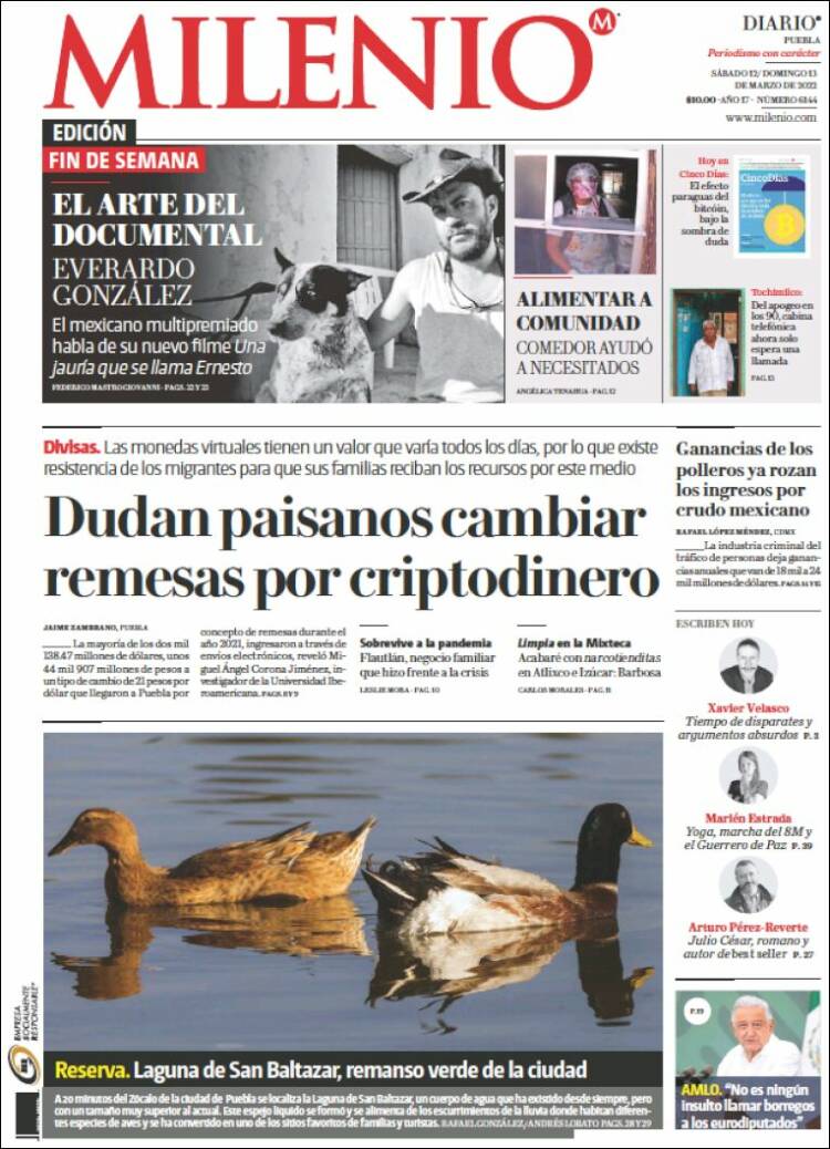 Portada de Milenio de Puebla (México)