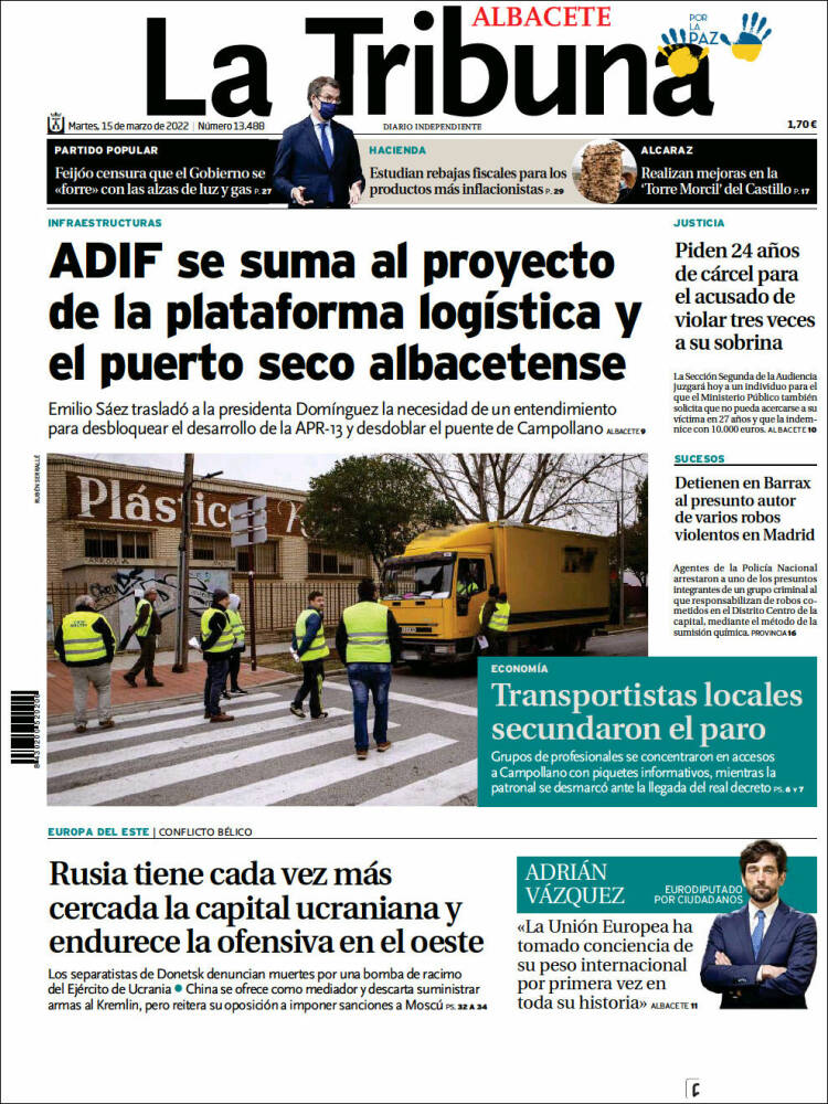 Portada de La Tribuna de Albacete (Spain)